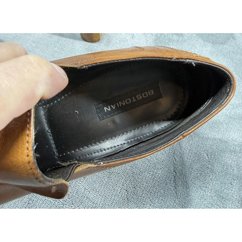 Bostonian Shoes Mens Size 10.5 Brown Leather Slip On Dress Square Toe 28684